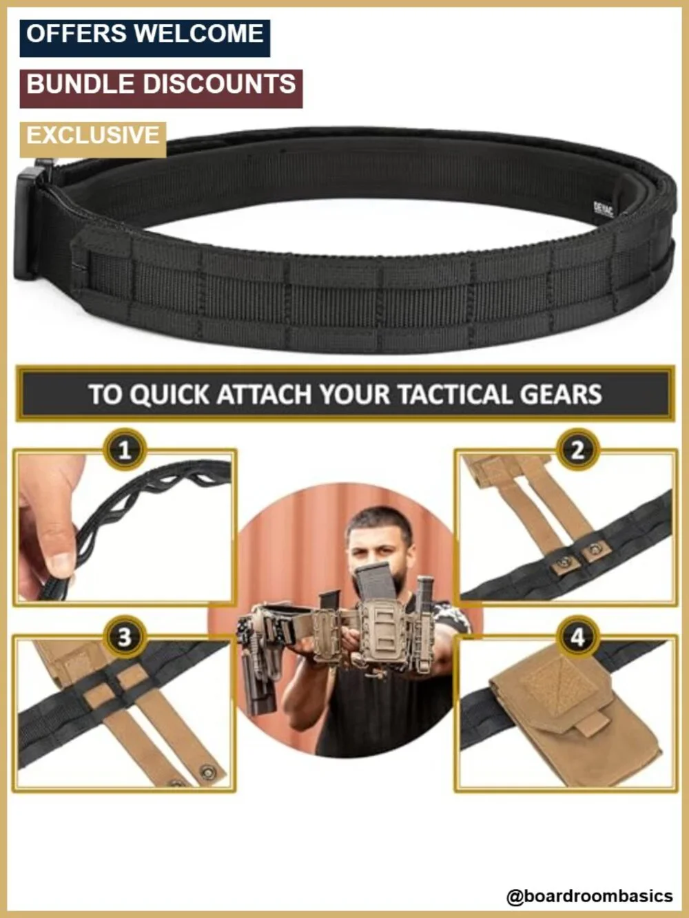 Tactical MOLLE Battle Belt Dual Belt Set Quick Release Duty Belt